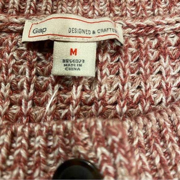 Gap Sweater Women’s Medium Wine White Cardigan Cotton Blend Long Sleeve New - Picture 7 of 7